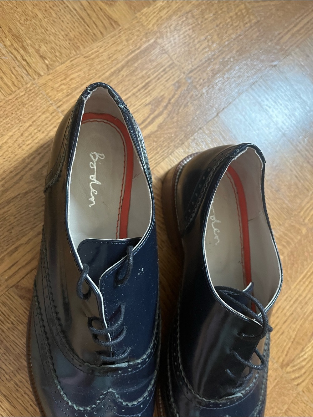Boden Navy Patent Leather Wingtip Loafers - Picture 5 of 9